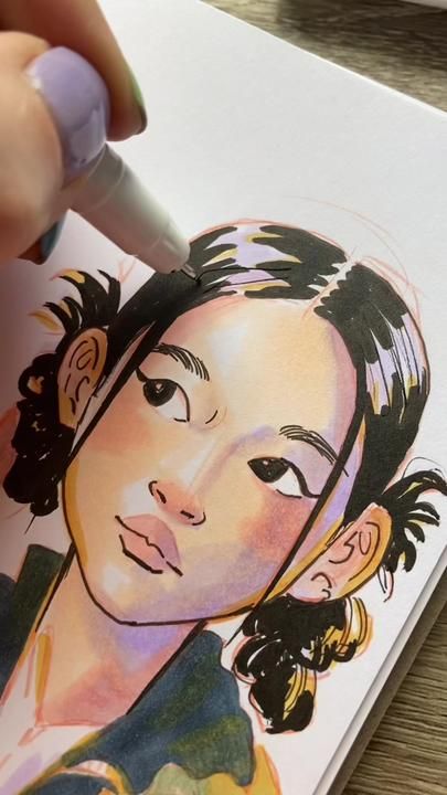 Face Marker Drawing, Lorna Kelleher Art, Marker Art People, Ohuhu Markers Art, Art Diary, Arte Sketchbook, Sketchbook Inspiration, Gorgeous Art, Art Tutorials Drawing