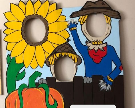 LittleGoobersParty - Etsy Pumpkin Patch Decoration, Fall Photo Booth, Fall Festival Games, Scarecrow Pumpkin, Birthday Photo Booth, Fall Carnival, Painted Decor, Harvest Fest, Photo Cutout