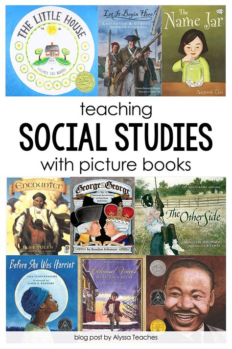 Use picture books to teach social studies in your elementary classroom! Social Studies Assessment Ideas, 2nd Grade Social Studies Curriculum, 3rd Grade Social Studies Projects, Social Studies Curriculum Elementary, Elementary Social Studies Classroom, 4th Grade Social Studies Projects, Elementary Social Studies Activities, 5th Grade Social Studies Projects, Teaching Social Studies Elementary