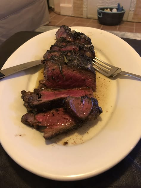 Blue Steak, Rosemary Butter, Searing Meat, Last Friday Night, Ny Strip, Food Receipt, Bts Dark, Medium Rare, Food Images