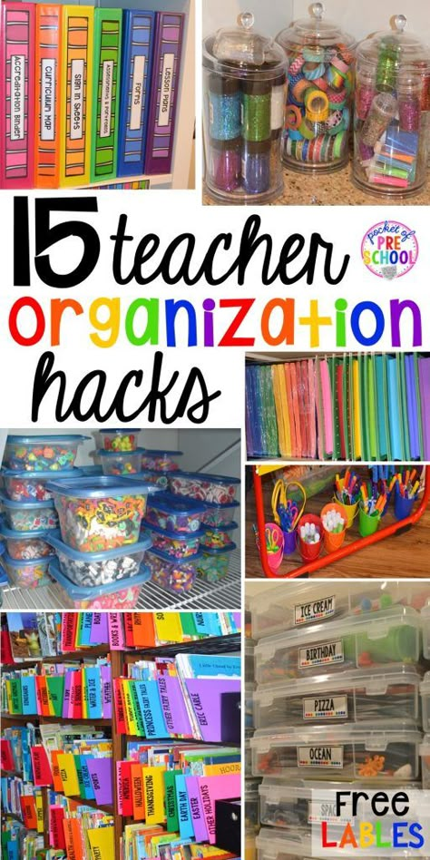 Classroom Organization Hacks, Preschool Organization, Classroom Organization Elementary, Classroom Hacks, Teaching Organization, Classroom Organisation, Classroom Storage, Homeschool Organization, New Classroom