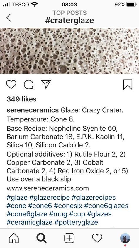 Crater Glaze Recipe, Lava Glaze Recipe Ceramic, Volcanic Glaze Recipe, Ceramic Glaze Recipes Cone6, Purple Glaze Recipe, Monochrome Ceramics, Ceramics Glaze, Metallic Glaze, Ceramic Glaze Recipes