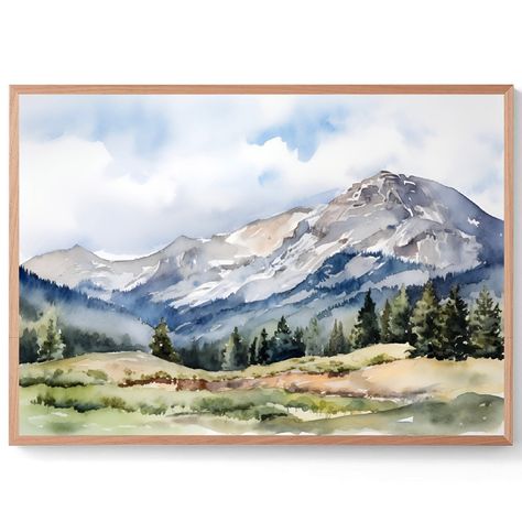 Montana Painting, Montana Nature, Range Wall, Learn Watercolor Painting, Watercolor Landscapes, Mountain Landscapes, Boho Painting, Learn Watercolor, Feminine Tattoo