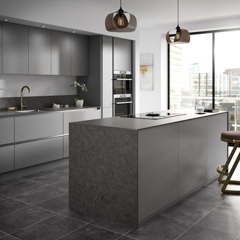 Compact Laminate, Modern Kitchen Design Grey, Laminate Worktop, Open Plan Kitchen Living Room, Modern Kitchen Design Luxury 2020, Kitchen Design Modern White, Modern Kitchen Design Open Concept, Kitchen Dining Living, White Modern Kitchen