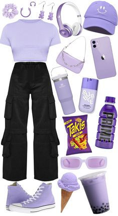 Lilac Clothes Outfit, Lavender Clothes Aesthetic, Purple Cute Outfits, Outfit Ideas Purple, Purple Preppy Outfits, Lavender Outfit Ideas, Purple Clothes Aesthetic, Fancy Pants Outfit, Neat Casual Outfits