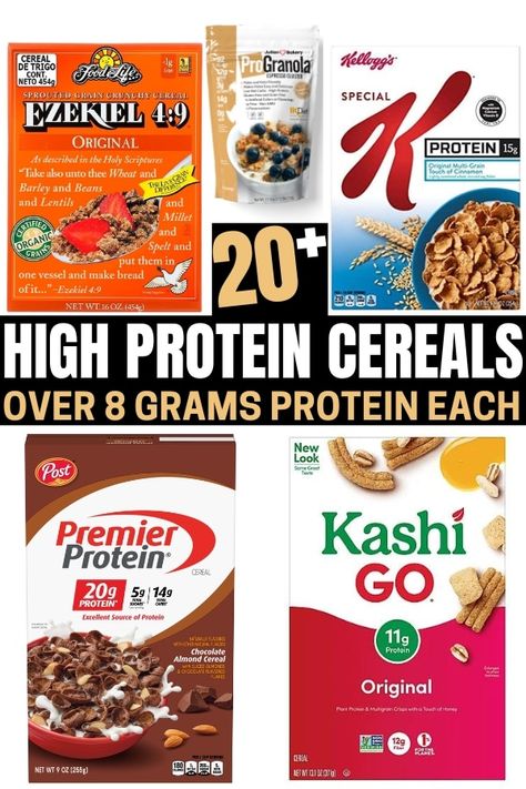 21 BEST High Protein Cereal Options In 2023 High Protein Cereal, High Protein Fruit, Muesli Cereal, Low Carb Cereal, High Fiber Cereal, Fiber Cereal, Cereal Flavors, Keto Cereal, Mindless Eating