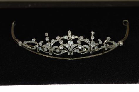 Tiara Diamond, Diamond Tiara, Diamond Brooch, Belle Epoque, Round Brilliant Cut Diamond, White Metal, Brilliant Cut Diamond, Round Brilliant Cut, Early 20th Century