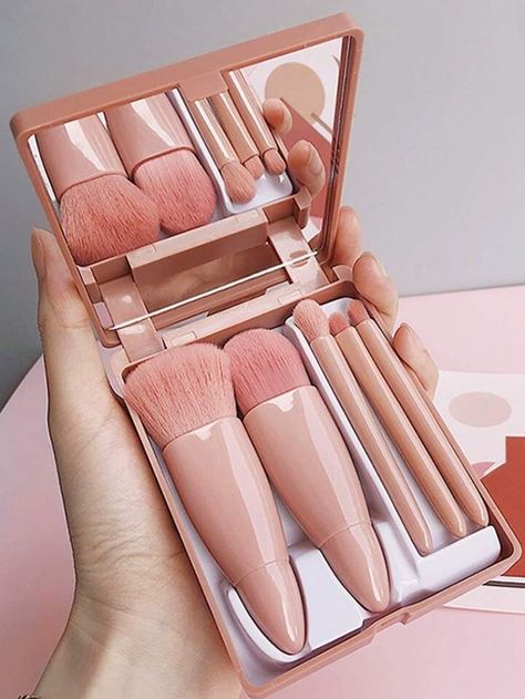 Drag Race Makeup, Travel Size Makeup Brushes, Setting Powder Brush, Lip Blending, Clean Skin Care, Pink Makeup Brush, Travel Size Makeup, Alat Makeup, Hair Eraser