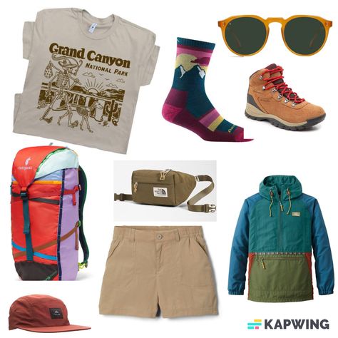 #hikingclothes #starterpack #aesthetic #camping #naturevibes Outdoorsy Aesthetic Outfits Summer, Camp Counsler Outfit, Cotopaxi Aesthetic, Outdoorsy Aesthetic Outfits, Starterpack Aesthetic, Camping Fits, Salty Granola, Farm Girl Style, Paramore Concert