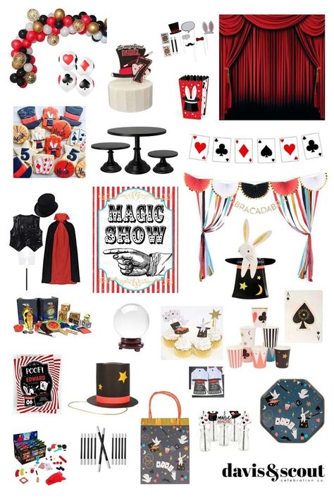 Magic Show Party, Magician Outfit, Magic Party Theme, Magician Birthday Party, Magician Party, Magic Birthday Party, Magic Birthday, Magic Theme, Magic Party