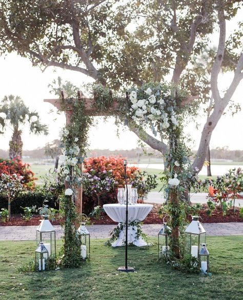 Bridal Guide Magazine on Instagram: “Lanterns and wooden ceremony structures make for an enchanting #outdoorwedding 😍 ⁠ 📸: @jessicadeyoungphotography⁠ 📋: @themajesticvision” Wedding Arch With Lanterns, Wedding Arbors, Wedding Archway, Wedding Arches, Bridal Guide, Wedding Lanterns, Wedding Board, Wedding Arch, Pink Wedding