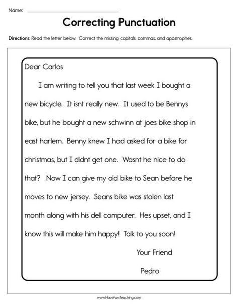 Proper Nouns - Have Fun Teaching Sentence Correction Worksheets, Capitalization Worksheets, Paragraph Worksheets, Capital Letters Worksheet, Proper Nouns Worksheet, Sentence Editing, Punctuation Worksheets, Sentence Correction, Nouns Worksheet