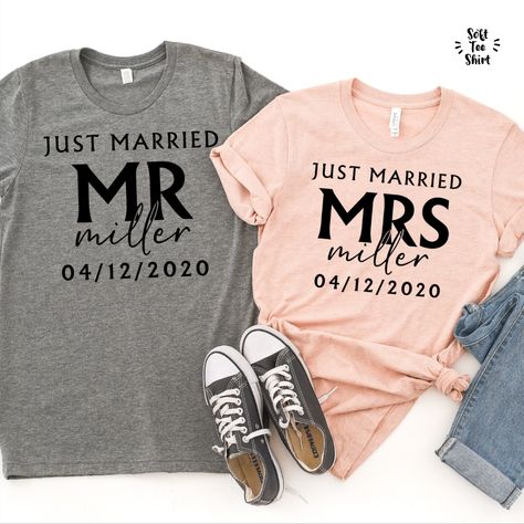 Just Married Shirts, Couples Shirts, Married Shirt, Wedding Shirt, Mrs Shirt, Honeymoon Shirts, Matching Couple Shirts, Wedding Shirts, Matching Couple Outfits