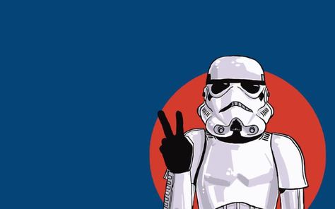 Storm Trooper, The Peace, Peace Sign, Star Wars, Blue