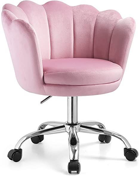 Pink Vanity Chair, Pink Spinny Chair, Pink Fluffy Chair For Desk, Light Pink Vanity Chair, Ikea Vanity Table, Pink Rolly Chair, Pink Heart Desk Chair, Pink Gaming Chair With Desk, Pink Fuzzy Rolling Chair