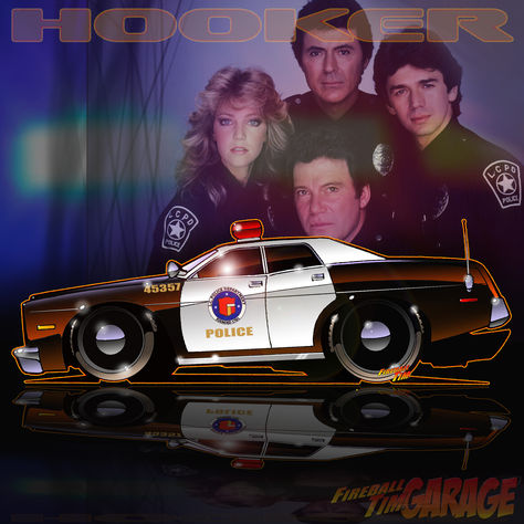 TJ Hooker Concept Art by Fireball Tim Garage Tj Hooker, Dodge Monaco, Tv Cars, Chicago Usa, Hollywood Movie, Car Shirts, Cars Movie, Automotive Art, Art Products