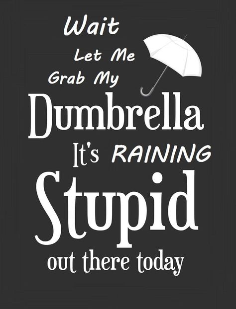 Wait Let Me Grab My Dumbrella Raining Stupid Out Today Funny Sarcastic Quote Sign 8x12" New Made In America To Order Exquisite Custom Decor Premium aluminum sign approximately 8.5 inches x 12 inches. Each sign comes with pre-drilled holes and radius corners for easy installation. Crafted with precision using a high-quality UV printer and fade-resistant ink, these signs are built to last for years. They are environmentally friendly, recyclable, waterproof, durable, colorfast, and easy to clean, e Thuggin It Out Quotes, Tweaker Humor, Photographic Memory, Unique T Shirt, Art Fantasy, Sarcastic Quotes Funny, Sarcastic Humor, Sarcastic Quotes, Sign Quotes