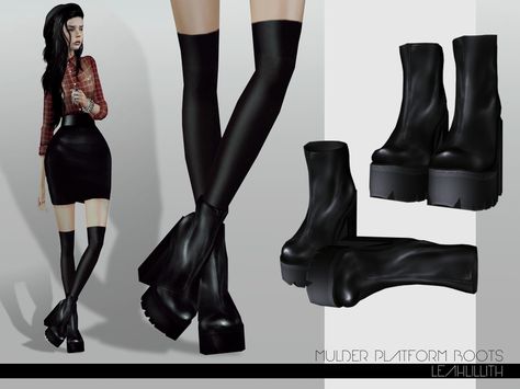 Leah Lillith's LeahLillith Mulder Platform Boots Sims 3 Shoes, Sims 3 Cc Clothes, Sims 3 Cc Finds, Sims 3 Mods, Sims 4 Tsr, Die Sims 4, Sims 4 Cc Shoes, Sims 4 Game Mods, Sims 4 Gameplay