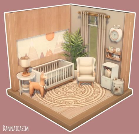 Gender Neutral Nursery Sims 4, Sims 4 Small Bathroom Ideas No Cc, Sims 4 Infant Room No Cc, Sims 4 Twin Bedroom, Sims Interior Design Ideas, Sims 4 Nursery Ideas Base Game, Sims Nursery Ideas, Sims 4 Infant Room Ideas, Sims 4 Nursery No Cc