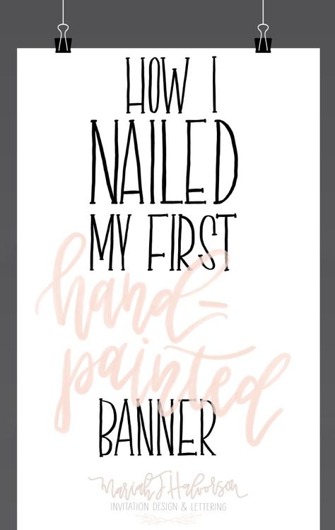 How I Nailed My First Hand-Painted Banner (& How You Can Too!) • MJ Creative Co. Paper Banner Diy, Baby Shower Banners, Diy Party Banner, Painted Banner, Painting On Fabric, Diy Birthday Banner, Birthday Painting, How To Make Banners, Canvas Banner