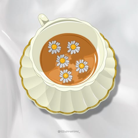 Cozy afternoon tea Flower In Teacup, Afternoon Tea Illustration, November Widget, Tea Cup Illustration, Tea Cartoon, Daisy Tea, Autumn Doodles, Coffee Shop Logo Design, Bullet Journal Work