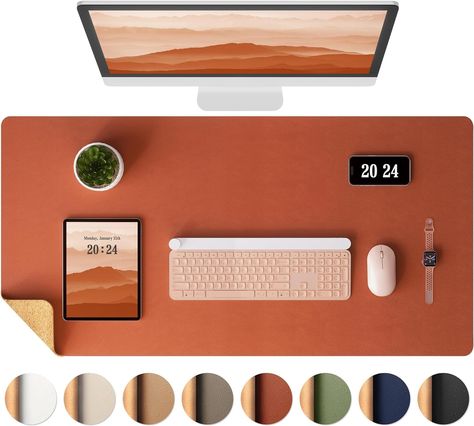 Amazon.com : Aothia Dual-Sided Desk Pad - Leather Desk Mat, Natural Cork Desk Pad Protector, Large Mouse Pad for Desk, Waterproof Desk Blotter Pad, Desk Writing Pad for Office Work/Home, Apricot(31.5"x15.7") : Office Products Eco Friendly Office, Desk Cover, Desk Writing, Study Area, Therapeutic Activities, Large Mouse Pad, Work Home, Leather Desk, Study Areas