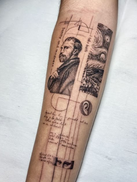 Radiohead Tattoo, Van Gogh Tattoo, Art Inspired Tattoos, History Tattoos, The Cranberries, Theme Tattoo, Pieces Tattoo, Greek Tattoos, Painting Tattoo