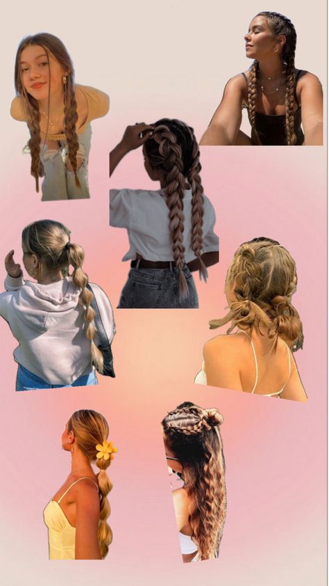 Cute summer hairstyles Waterpark Hairstyles, Preppy Hairstyles, Aesthetic Hairstyles, Curly Hair Videos, Cute Lazy Outfits, Hot Hair Styles, Waterpark, Hairstyles For School, Aesthetic Hair