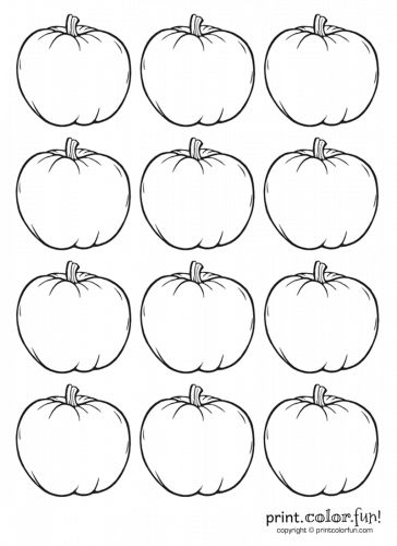 12 tiny pumpkins coloring page - Print. Color. Fun! Halloween Class Activities, Pumpkin Printables Free, Simple Animal Coloring Pages, Journals On Amazon, Blooming Apples, Activity Day Ideas, Pumpkin Template, Train Pumpkin, Tall Pumpkin