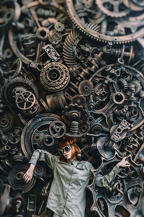 BIO MECHANISM: by Inna Mosina #Photography #Digital #People #Female Steampunk Kunst, Steampunk Aesthetic, Art Steampunk, Mechanical Art, Fine Art Landscape Photography, Conceptual Photography, Steampunk Art, Portrait Sculpture, Artistic Photography