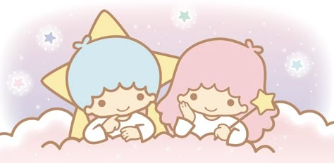 Twin Stars Pfp, Little Twin Stars Pfp, Sanrio Twins, Hello Kitty's Friends, 3ds Themes, Stars Pfp, Twin Stars Sanrio, Star Twins, Hello Kitty And My Melody