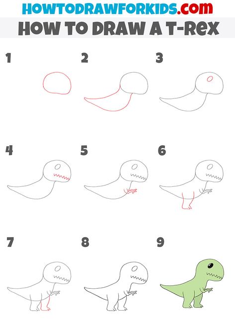 T Rex Step By Step Drawing, Dinosaur Doodle Easy Step By Step, How To Draw A Trex, How To Draw Dinosaurs Step By Step, How To Draw A Dinosaur Step By Step, How To Draw A Dinosaur, How To Draw A T-rex, Easy Dinosaur Drawing, Basic Drawing For Kids