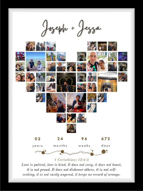 2nd Anniversary Gift Ideas For Him, 2nd Year Anniversary, Anniversary Gift Ideas For Him Boyfriend, 2nd Anniversary Gift, Anniversary Frame, 2 Year Anniversary, Birthday Collage, Love Wallpapers Romantic, Anniversary Pictures