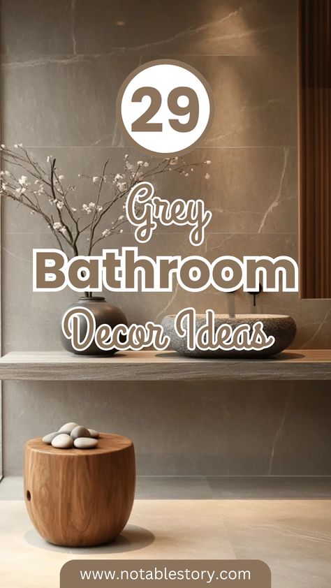 Transform your space with these 29 stunning Grey Bathroom Decor Ideas! Whether you're looking for grey and white bathroom ideas, stylish grey bathroom ideas for small bathrooms, or the perfect grey bathroom paint color ideas, this list has it all. Explore elegant grey bathroom ideas tiles, luxurious grey marble bathroom decor ideas, and creative ideas for grey bathroom decor to elevate your bathroom with timeless, subtle hues. #BathroomDesign