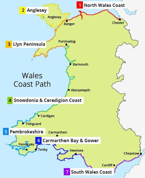 Welcome to the Wales Coast Path THE WALES COAST PATH follows the whole Welsh coast for 870 miles from top to bottom. Wales is the only country in the world with a continuous path around its entire coast. Making it one of the best walks in Wales. The Wales Coast Path (or Llwybr Arfordir Cymru, in Welsh) promises unbroken Wales Country, Wales Coast, Pembrokeshire Coast Path, Welsh Coast, Wales Map, Pembrokeshire Wales, Pembrokeshire Coast, Wales Travel, Visit Wales