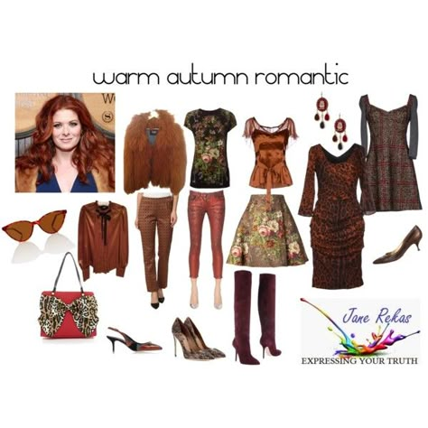 warm autumn romantic by expressingyourtruth on Polyvore featuring Dolce&Gabbana, NIC+ZOE, Faith Connexion and Betsey Johnson Autumn Color Palette Fashion, Soft Autumn Palette, Warm Fall Outfits, Romantic Kibbe, Kibbe Romantic, Autumn Palette, True Autumn, Theatrical Romantic, Seasonal Color Analysis