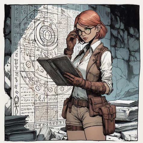 Pulp Adventure Character Art, Female Explorer Character, Archeologist Character Design, Explorer Character, Space 1889, Female Explorer, Dresden Files, Character Studies, Pulp Adventure