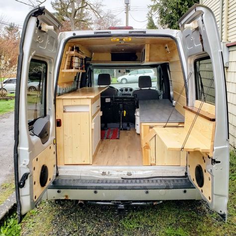 Campervan Interior Ideas, Transit Camper Conversion, Ford Transit Custom Camper, Ford Transit Camper Conversion, Ford Transit Connect Camper, Transit Connect Camper, Small Camper Vans, Ford Transit Campervan, Kangoo Camper