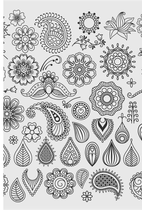 Zentangle Vines, Paisley Pattern Drawing, Paisley Drawing, Optical Illusion Tattoos, Illusion Tattoos, Paisley Doodle, Zen Doodle Patterns, Easy Mandala Drawing, Mandala Art Therapy