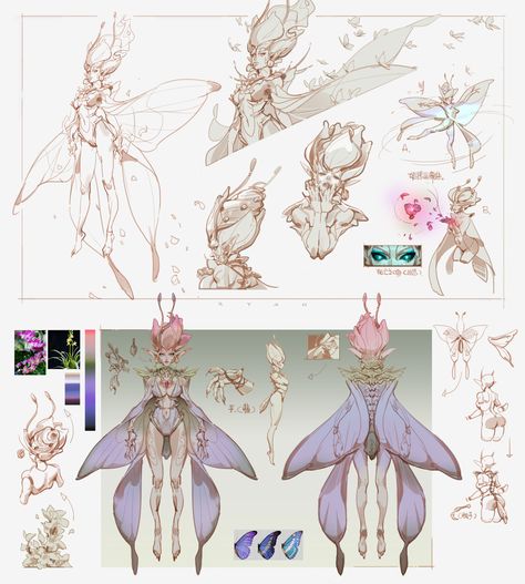 Sci Fi Butterfly, Butterfly Creature Concept Art, Concept Art Butterfly, Butterfly Queen Art, Butterfly People Art, Butterfly Character Design Male, Person With Butterfly Wings, Butterfly Oc Art, Character Design Wings