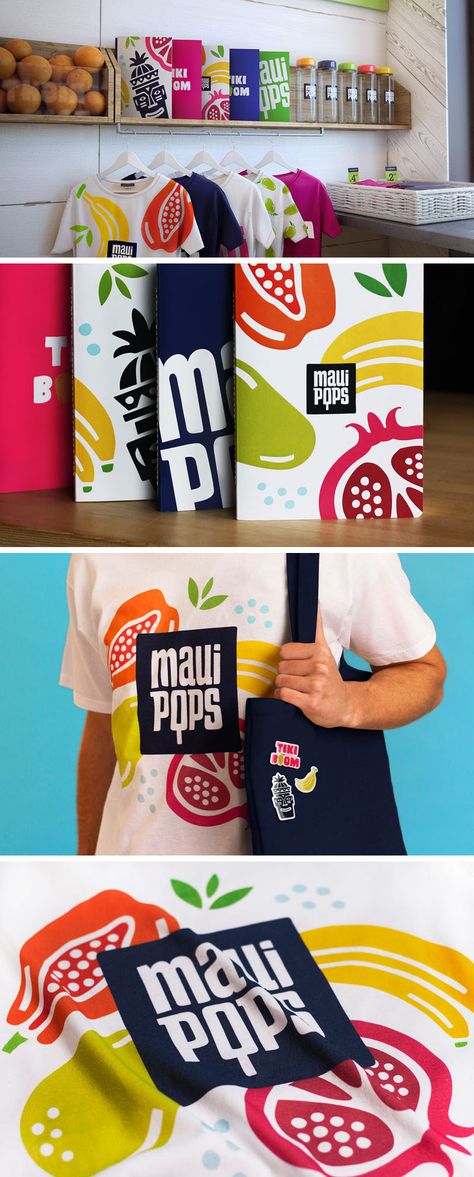 Brandon Archibald Studio have created a retail concept design for the branding, identity and interior design for Maui Pops, a popsicle and juice store in Hawaii. Fun Interior, Juice Store, Juice Branding, Cafe Branding, Food Branding, Retail Concepts, Identity Design Logo, Branding Identity, Logo Food