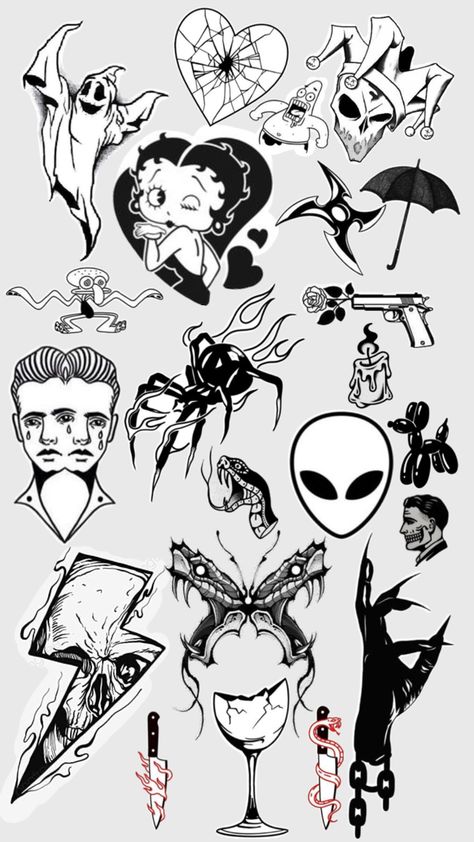 Random small tattoo ideas collage #tattoo Alt Patchwork Tattoo Ideas, Men’s Sticker Sleeve Tattoos, Trippy Tattoo Ideas For Men, Small Tattoos For Men Sleeve, Grunge Tattoo Men, Collage Tattoo, Sticker Sleeve, Grunge Tattoo, Small Tattoo Ideas