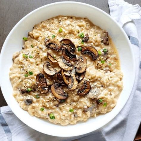 Restaurant Style Risotto Recipe - Profusion Curry Gluten Free Rice Recipes, Profusion Curry, Vegan Mushroom Risotto, Vegetarian Risotto, Buttered Vegetables, Creamy Salad Dressing, Serving Ideas, Italian Family, Vegan Mushroom