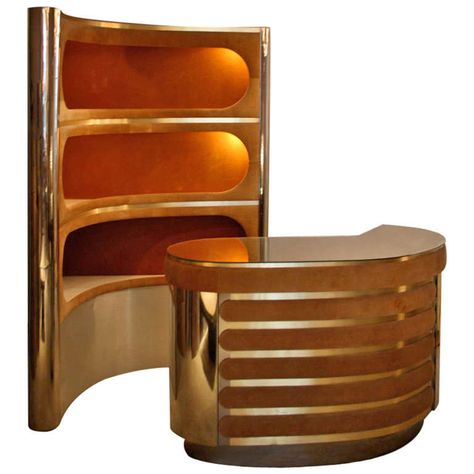 Italian Bar, 1960|70 | From a unique collection of antique and modern dry bars at http://www.1stdibs.com/furniture/storage-case-pieces/dry-bars/ Leather Armchair Modern, Modern Cocktail Tables, Wall Unit Designs, 1960s Furniture, Italian Bar, Modern Home Bar, Iron Floor Lamp, Art Deco Bar, Modern Leather Sofa