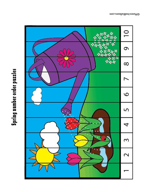 Spring Maths Preschool, Counting Puzzles Preschool, Gardening Montessori Activities, Puzzle Worksheets For Preschool, Spring Puzzles Free Printable, Spring Ideas For Preschool, Puzzle For Kids Preschool, Spring Math Activities Preschool, Spring Math Preschool