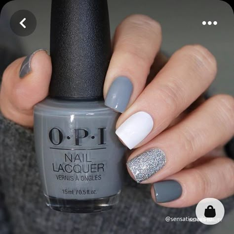 Grey Gel Nails, Cute Winter Nails, Winter Nails Design, Unghie Sfumate, January Nails, Nail Colors Winter, Gray Nails, Cute Gel Nails, Dip Powder Nails