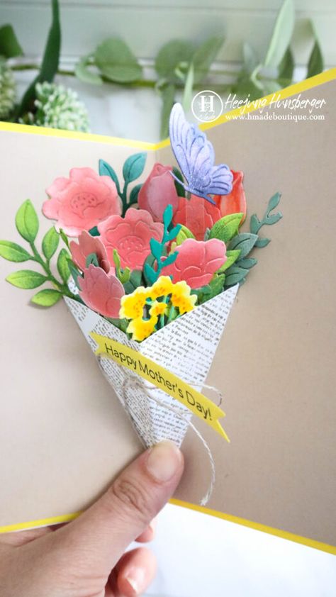 Pop Up Flower Bouquet Card, Flower Pop Up, Cricut Pop Up Cards, Popup Card Template, Pop Up Cards Tutorial, Pop Up Cards Diy, Pop Up Tutorial, Pop Up Card Ideas, Pop Up Bouquet