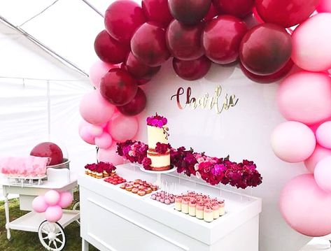 Raspberry and cotton candy pink colour palette for my balloon Installation Raspberry Party Decorations, Raspberry Themed Party, Pink Colour Palette, Berry Birthday, 30th Anniversary Parties, Balloon Installation, Color Palette Pink, 10th Birthday Parties, Candy Floss