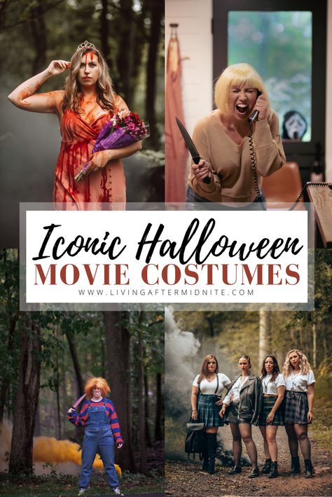 Iconic Halloween Movie Costumes | Last Minute Halloween Costumes Ideas | Costumes for Women Ed And Lorraine Warren Halloween Costume, 80s Horror Costumes, Laurie Strode Costume Halloween, Diy Freddy Krueger Costume Women, 90s Costume Ideas Woman Movie Characters, 80s Horror Movie Outfits, Iconic Characters Movies, Scary Movie Characters Costumes, Thelma And Louise Costume