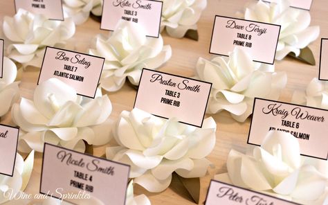 Vellum Paper Rose Escort Card Holders Gold Place Cards, Holiday Party Inspiration, Rustic Glam Wedding, Tie The Knot Wedding, Wedding Roses, The Beauty And The Beast, Rose Tutorial, Rustic Glam, Paper Rose